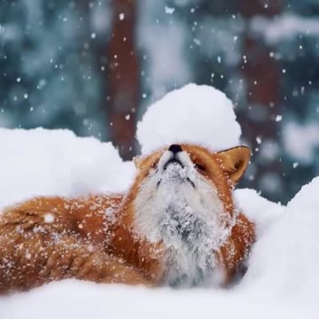 The fox in the snow, pure and elegant like the white snow.