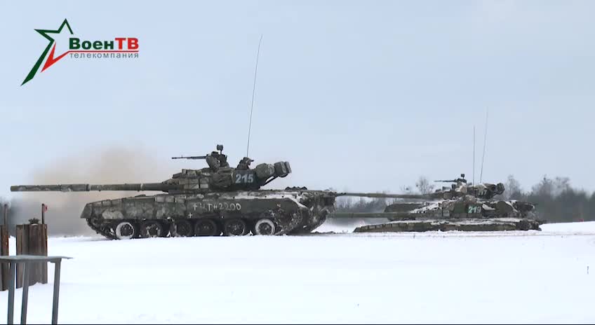 The Russian military showed footage of combat training in Belarus.