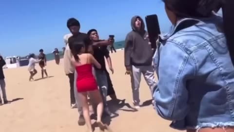 Exclusive footage we just obtained shows moments when a tense situation between two groups...