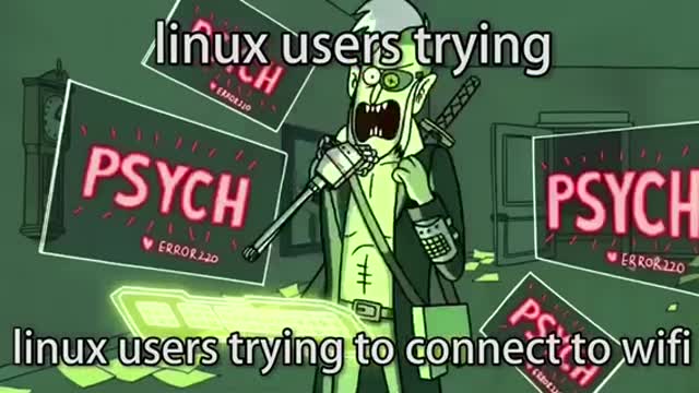 Linux trying to connect to Wifi meme