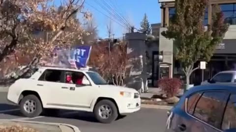 Trump supporter driving by Bend, Oregon