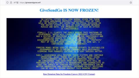 This is the message that appeared when GiveSendGo was hacked