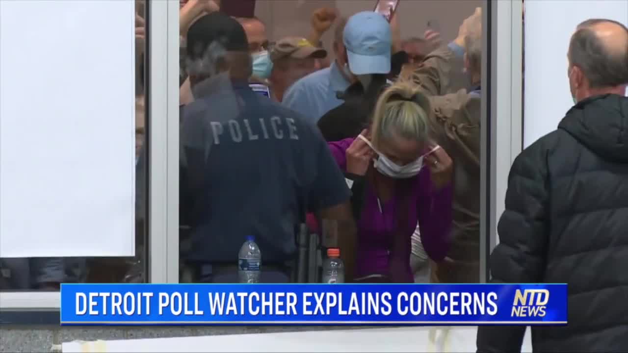Detroit poll watcher explains concerns; Protesters demand a free and fair election Nov 2020