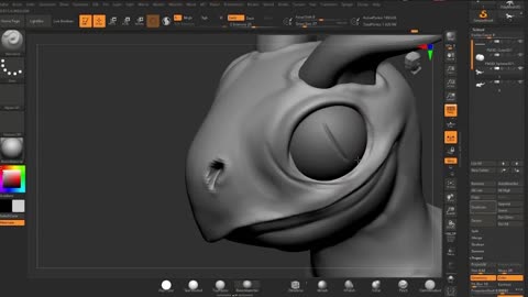 [Zbrush] Sculpting a baby dinosaur 9