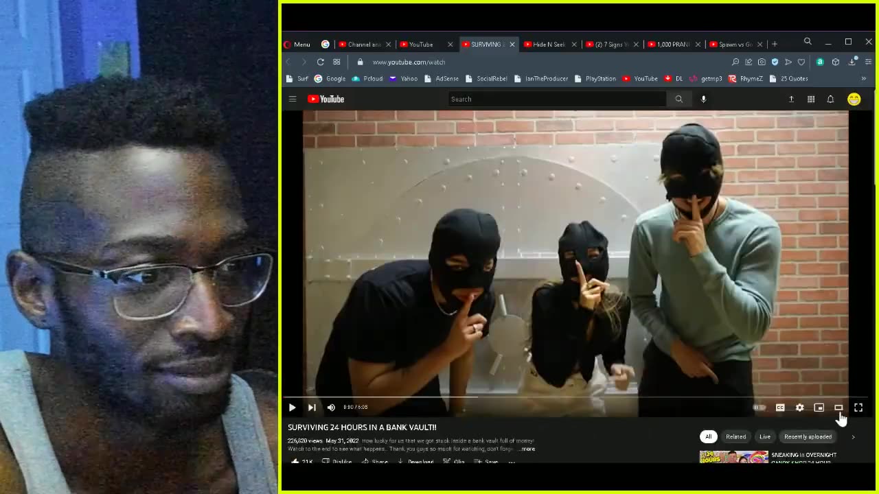 Alexa Rivera SURVIVING 24 HOURS IN A BANK VAULT!! reaction