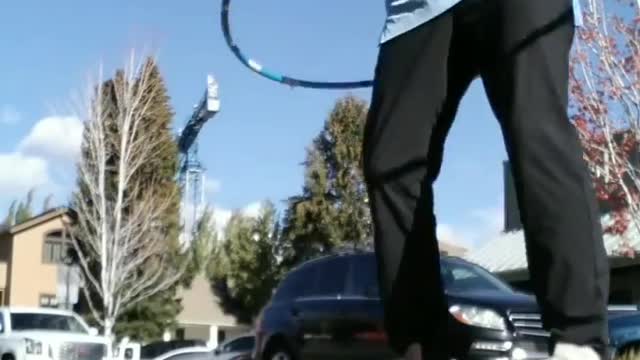 World's first rip sticking 3 level hula hoop trick