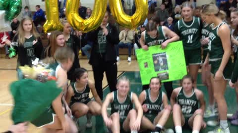 Mandy Roman scores 1,000th point and celebration