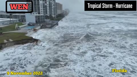 Tropical Storm Nicole First Images! Florida Hits Daytona Beach, Homes Damage! - Hurricane Nicole