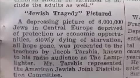 We didn't learn true history. This is an article in NYT prior to WWII regarding the 6 mil.