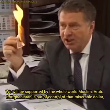 The late honorable Zhirinovsky demonstrates the value of the US currency