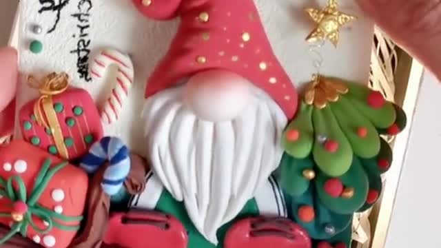 Christmas refrigerator sticker#tiktok #foryou #handmade #clay #claytutorial