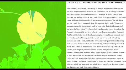 GENESIS 1:24-31, THE SONG OF THE CREATION ON THE SIXTH DAY