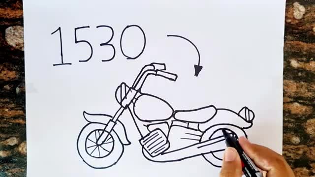 Number turns into Bullet Bike Drawing // Easy Drawing