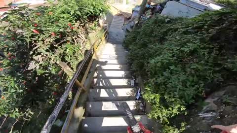 CRAZY URBAN MTB DOWNHILL TRACK - FULL RACE RUN!