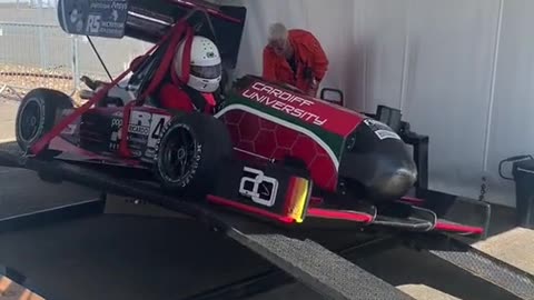 At the moment when the racer passed