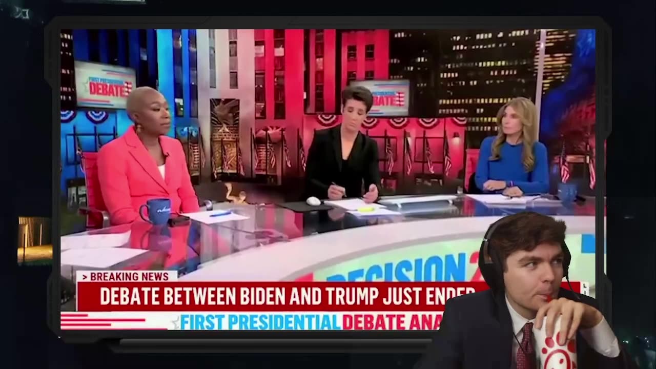 Nick Fuentes watches other post-debate streams on Rumble
