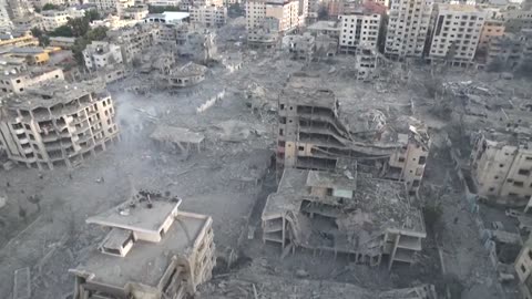 Drone Unveils Extensive Destruction in Gaza City - 2023 Israel-Gaza