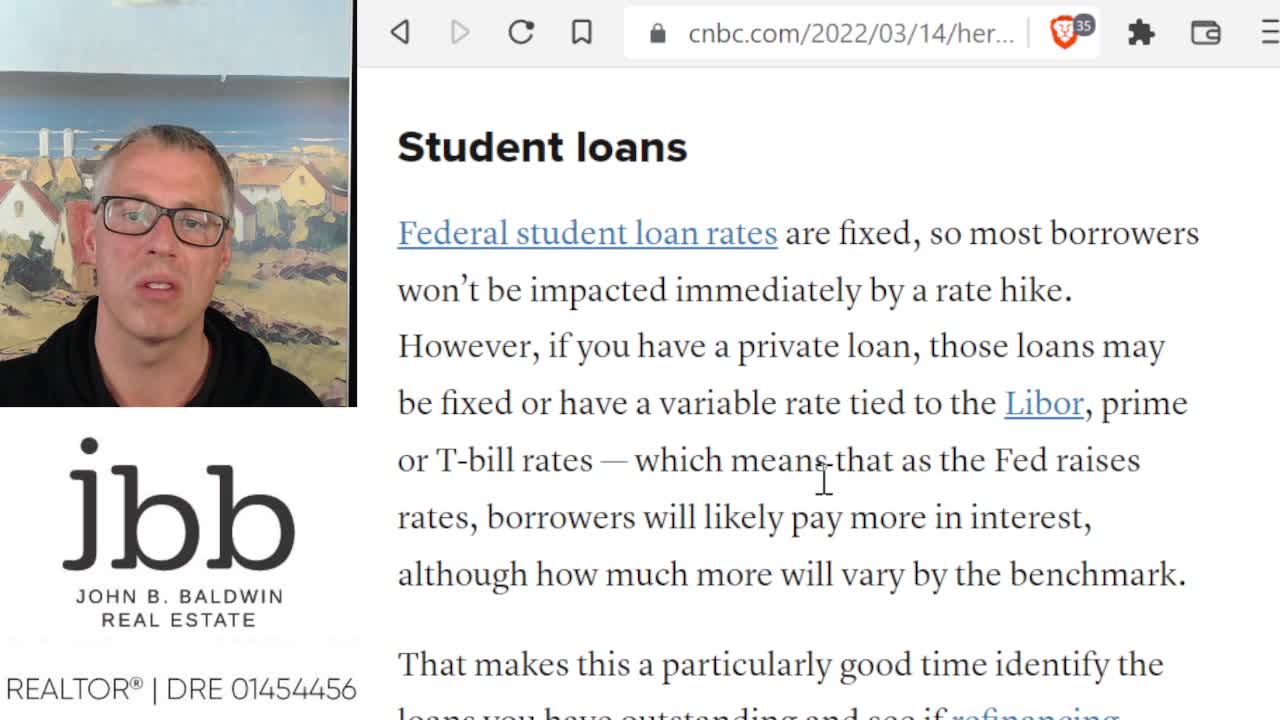 Impact of Fed's impending rate increase for consumers. March 14, 2022