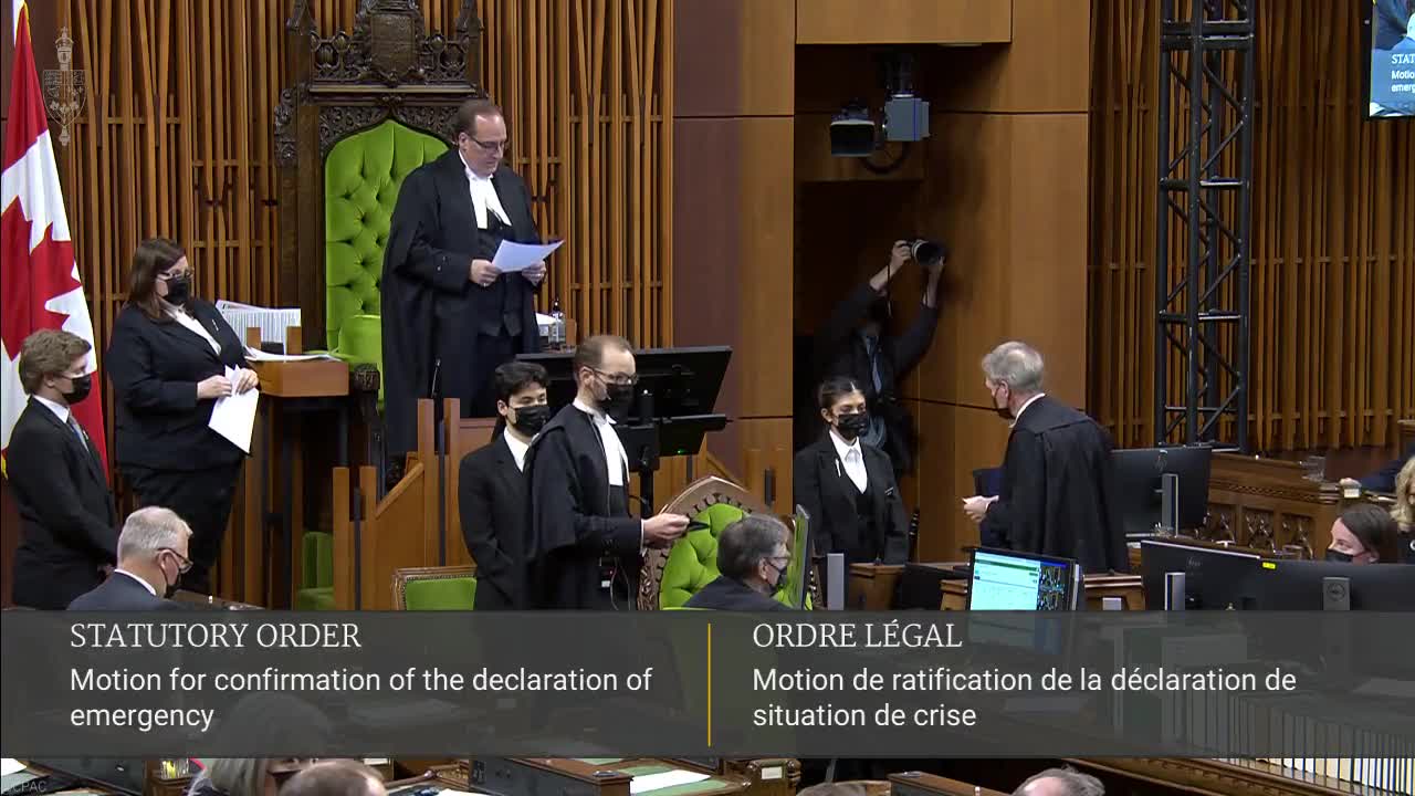 Emergencies Act Passes in Parliament 185 - 151 - Ottawa Canada - 2022-02-21