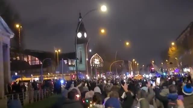 Hamburg, Germany: Vaccine passport protest Dec. 18, 2021