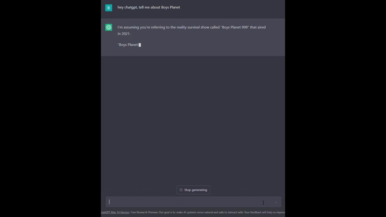 ChatGPTsays about Boys Planet.