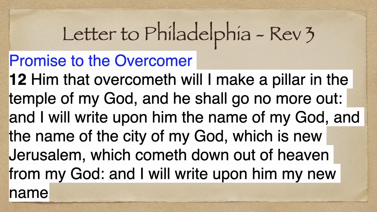 Church at Philadelphia Book of Revelation Chapter 3