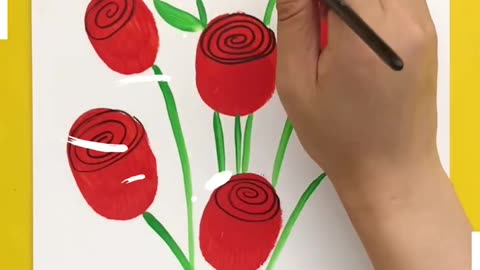 Easy flowers painting tricks 😁