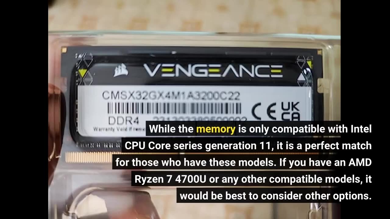 Corsair Vengeance SODIMM 32GB (1x32GB) #DDR4 3200MHz CL22-Overview