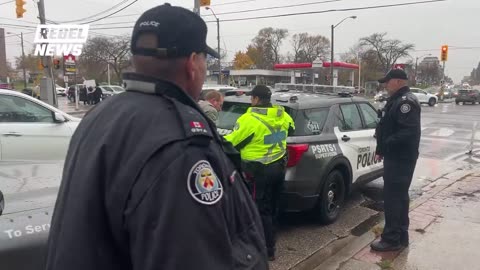 David Menzies arrested by Toronto police while reporting on the anti-Israel rallies in Toronto.