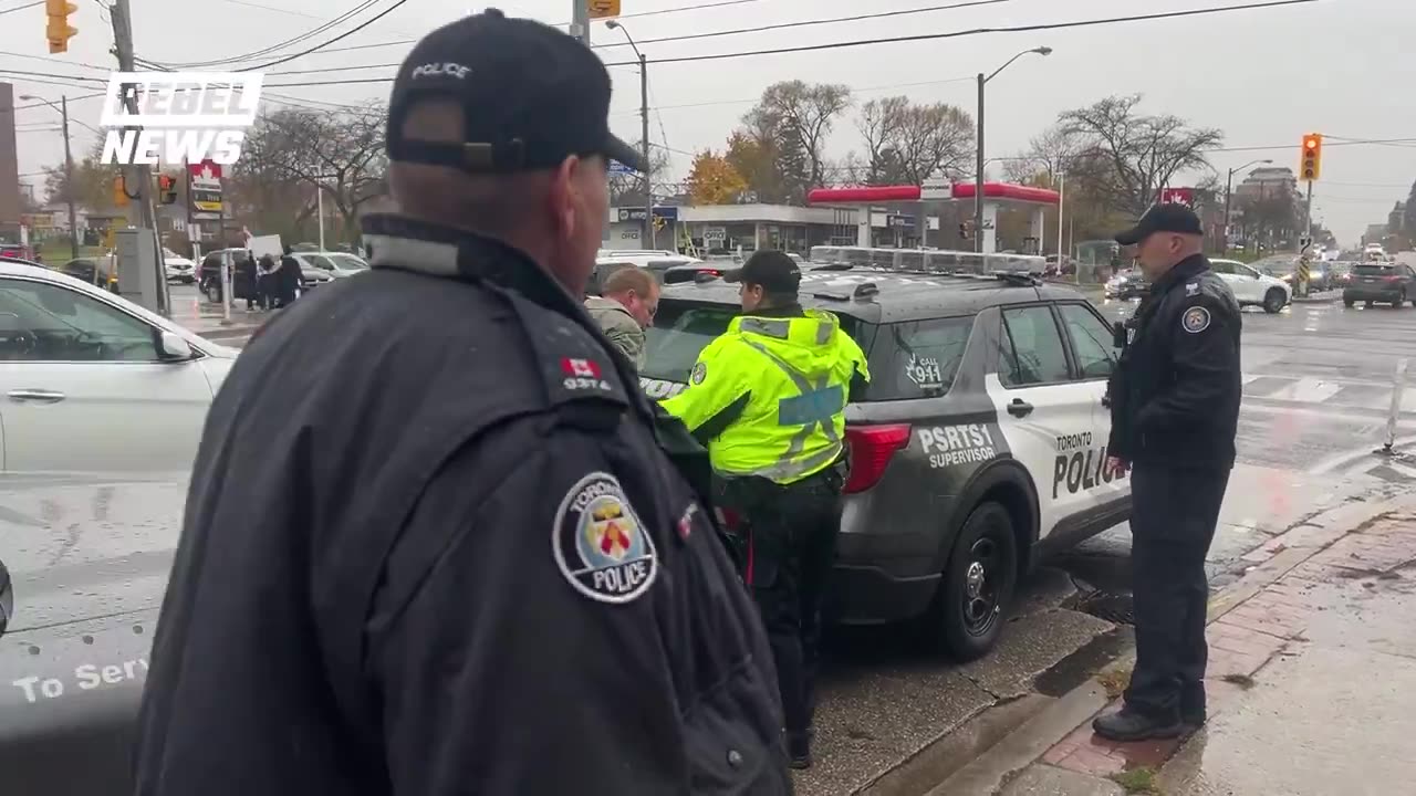 David Menzies arrested by Toronto police while reporting on the anti-Israel rallies in Toronto.