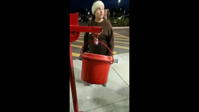 Anti-mask Karen freakout at the Salvation Army Volunteers..What!!