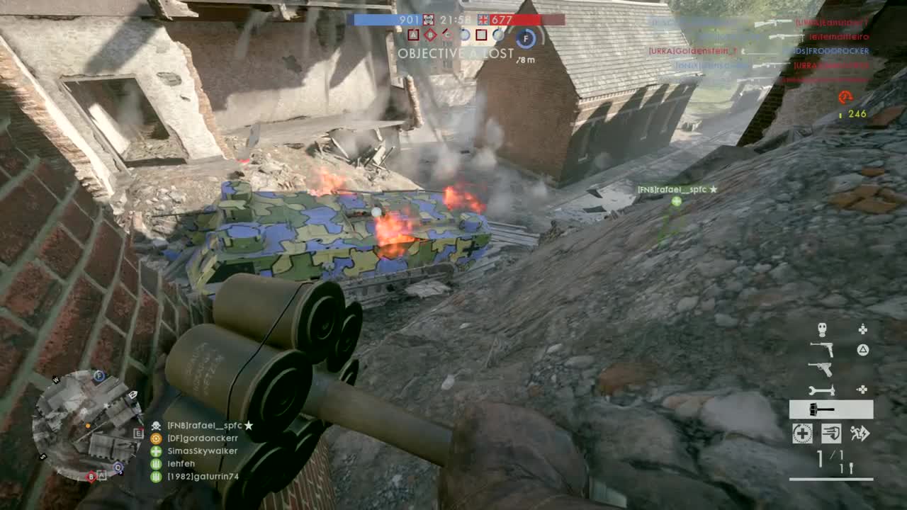 Battlefield 1 - Urra brasil - divertido tanque com amigos - Tank not always best.