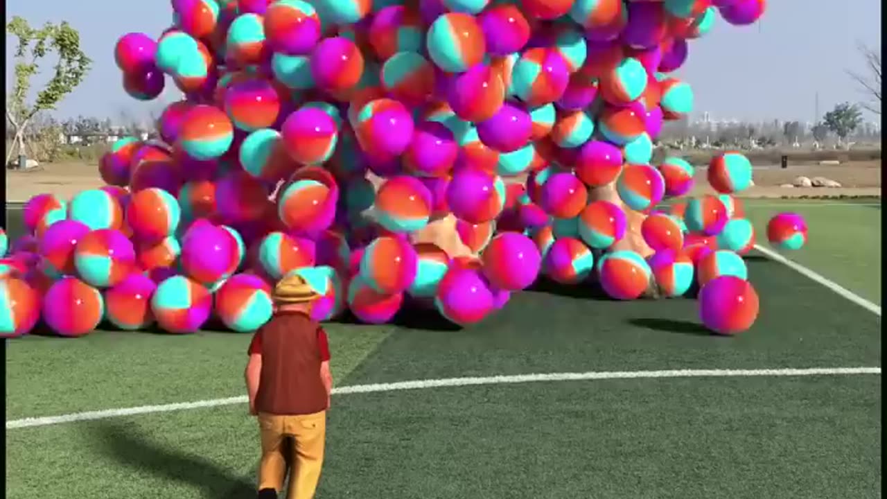 The mascot placed on the football field, I wish you all the best