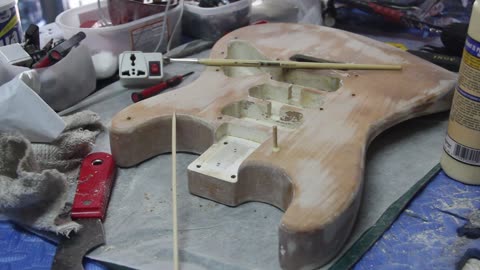 Filling the holes on a guitar Body Restoration