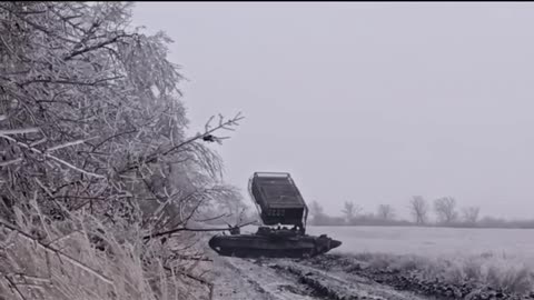 Russian TOS working on Ukrainian positions, somewhere in Kupyansk front.