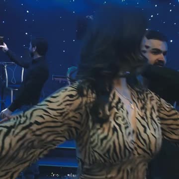 Armenian-Russian wedding. Beautiful dance of the bride and groom-the guitar is spinning