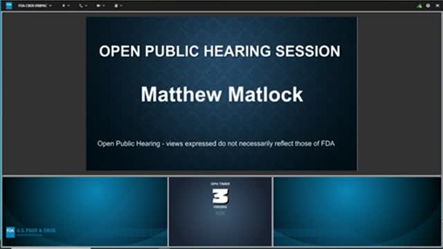 Matthew Matlock - Combat Veteran - 4/6/2022 FDA meeting - public comment