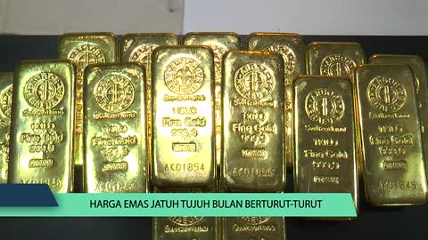 Harga Emas Jatuh Tujuh Bulan Berturut-Turut