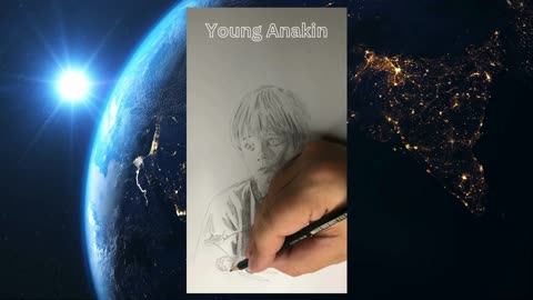 Young Anakin from Episode 1 timelapse drawing
