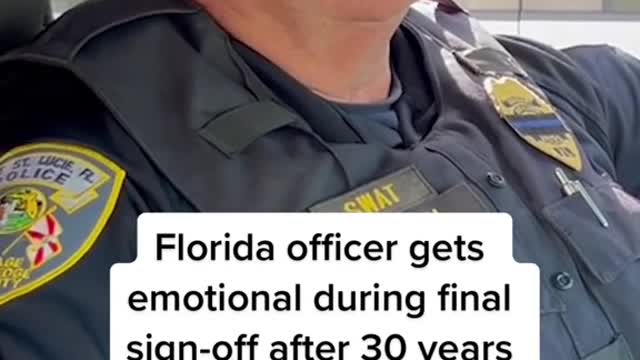 Florida officer gets emotional during final sign-off after 30 years