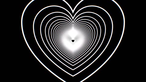 041. Inside Black And White Heart Endless Tunnel Moving Expanding Shapes 4K
