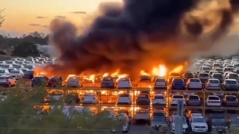 France The video was made in one of the towns where angry migrants burned half of the parking area