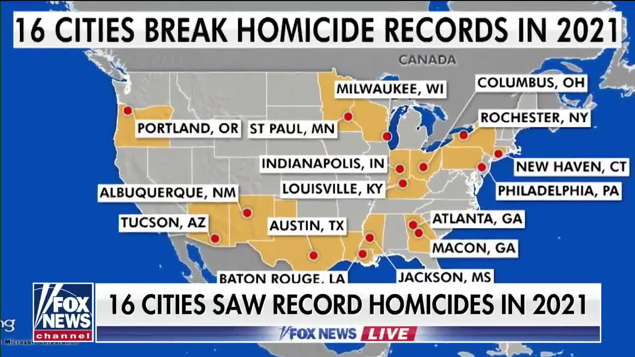Defund the police' blamed for causing record of homicides in democrat controlled cities nationwide Jan 2022
