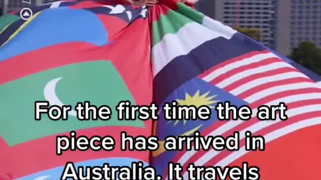This dress is made of 71 flags. It holds very special meaning.