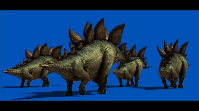 saber tooth dinosaurs walking in groups