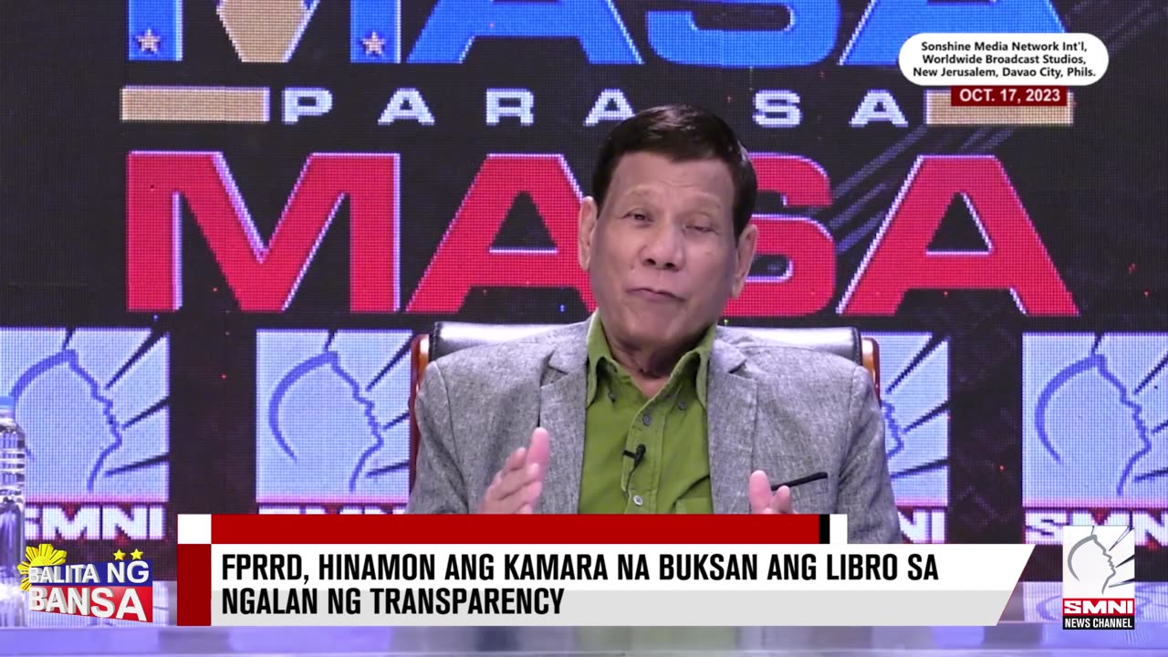 FPRRD, hinamon ang Kamara na buksan ang libro sa ngalan ng transparency