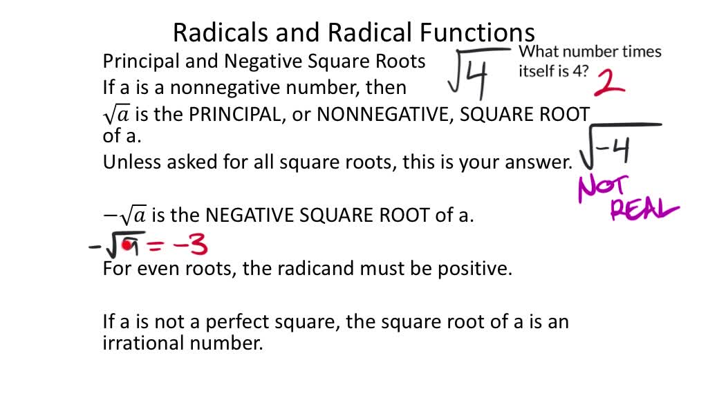 Radical Expressions and Functions (MATH 1010 Unit 6 Lesson 2)