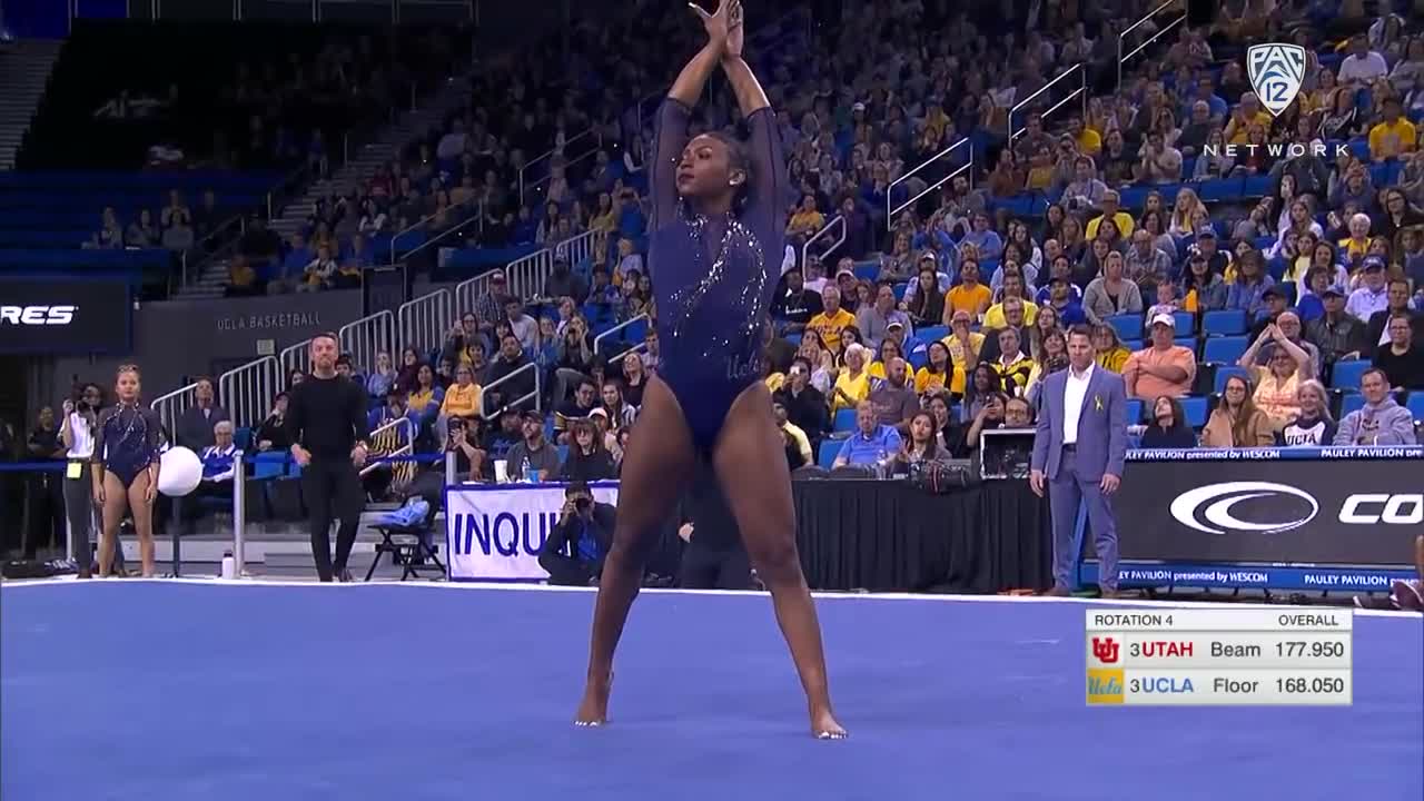 UCLA gymnast Nia Dennis' incredible floor exercise shows off her power and energy