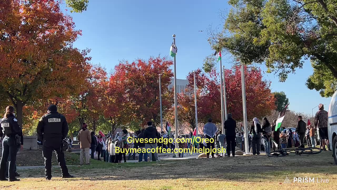 Live -Fresno City Coucil Miguel Arias Sponsored Palestine Flag Raising - Downtown Fresno