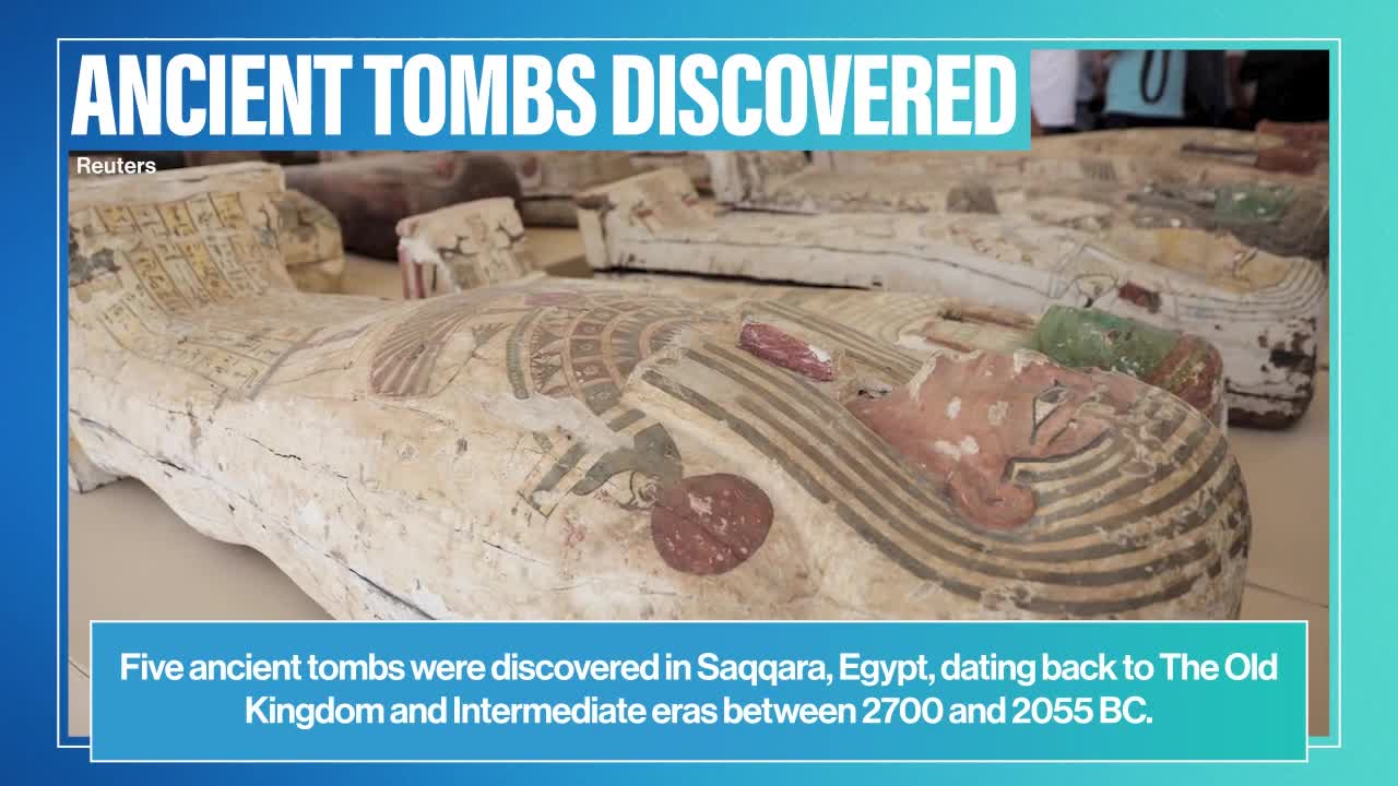 Five ancient tombs were discovered in Saqqara, Egypt, dating back to The Old